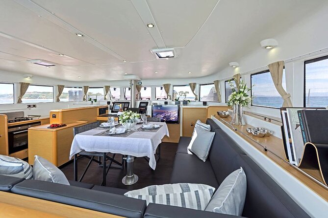 5 Hour Private Day or Sunset Cruise in Large & Majestic Catamaran - When It’s Too Windy: The Backup Plan Along Mykonos’s South Coast