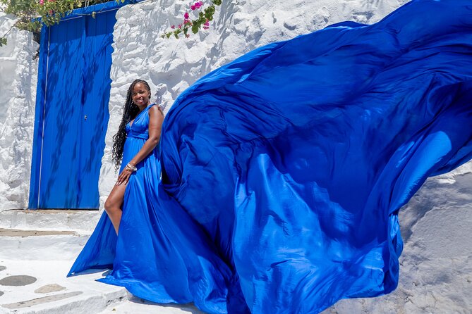 Flying Dress Mykonos Photoshoot - Posing Help That Turns Awkward Into Confident