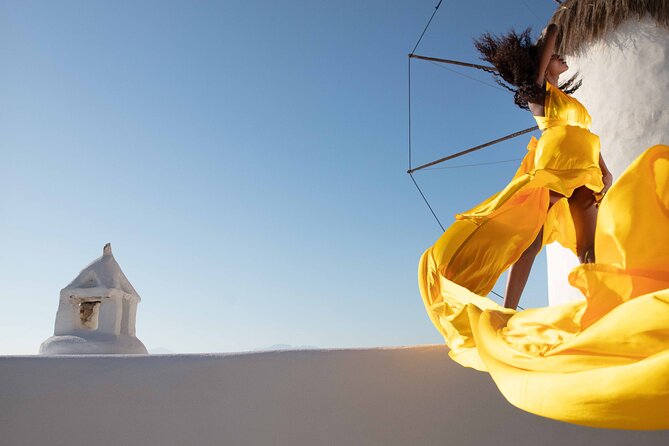 Mykonos Flying Dress High End Professional Photographer - Timing, Crowds, and Why 9:30 am Works