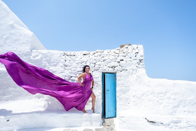 Mykonos: Flying Dress Photoshoot - Photos you receive: edited set, unedited files, and how fast