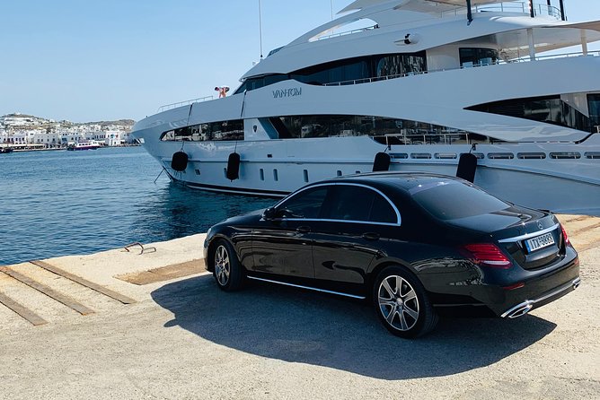 Mykonos Port Transfer - Mercedes Ride Setup: Bottled Water and Room for Luggage