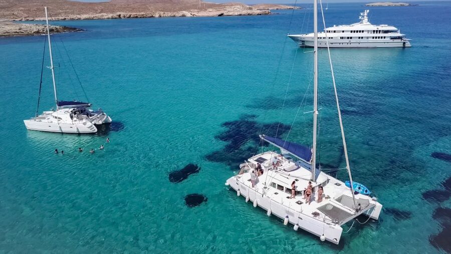 Mykonos: Private Catamaran Cruise w/ Food, Drinks & Transfer - Food and Drinks: The Unlimited Mykonos Wine Factor