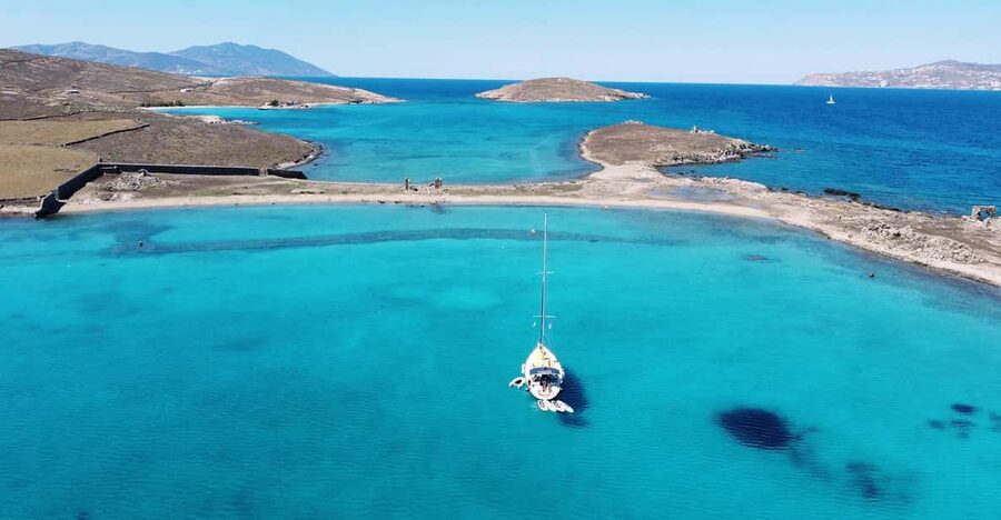 Mykonos: Rhenia Island Sunset Cruise with Transfer and Meal - Rhenia Island water time: swimming, snorkeling, and paddleboarding made easy