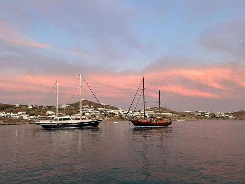Mykonos: Sunset Boat Cruise with Light Dinner & Drinks - Dinner on the Water: Light Fish Meal, Fresh Veggies, and BBQ Energy