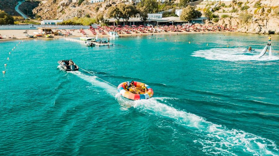Mykonos: Super Paradise Beach Watersport Activities - The Flyboard and Parasailing Choice (Up to 45 Feet)