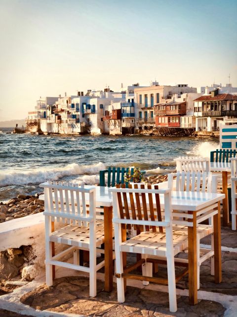 Mykonos Town: Food Walking Tour with Famous Tastings - Old Port views and the Greek coffee reset