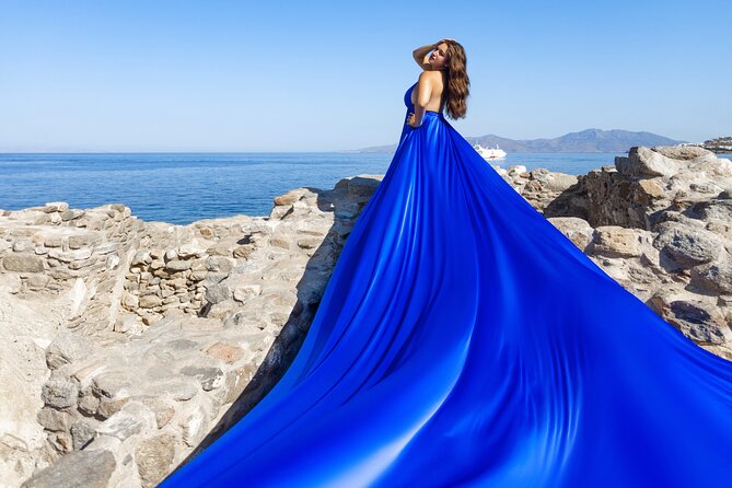 Private Flying Dress Photoshoot in Mikonos - The 60-minute itinerary: four Mykonos stops without the chaos