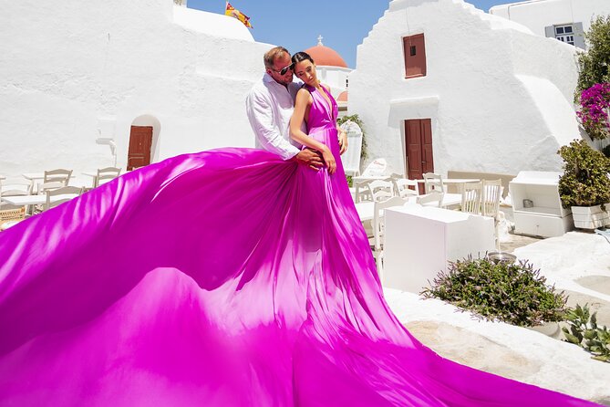 Private Flying Dress Photoshoot in Mikonos - Stop 1: Paraportiani church and the instant “white on white” look