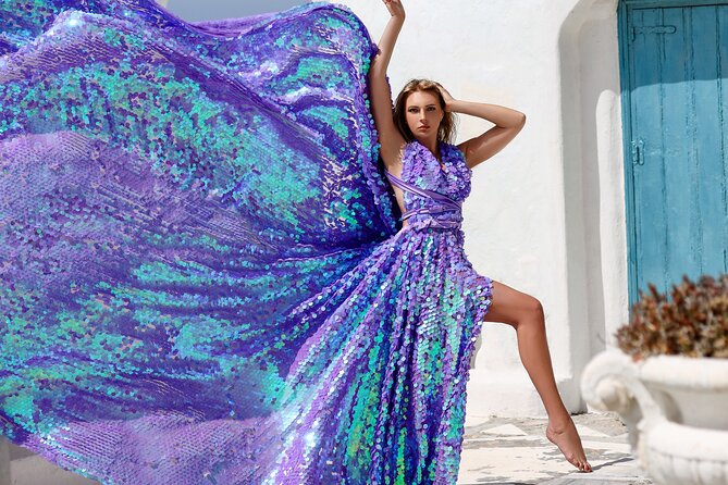 Private Flying Dress Photoshoot in Mikonos - Stop 4: traditional Mykonos town views to finish strong