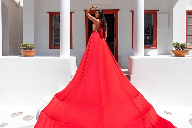 Private Flying Dress Photoshoot in Mikonos - Dress, jewelry, and shoes: choose your look before you start