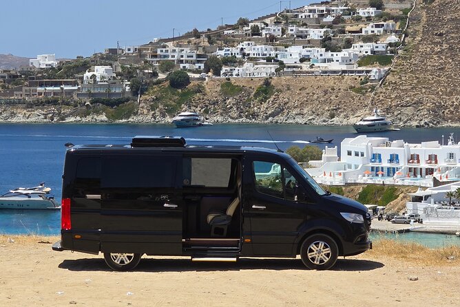 Private Mykonos Island tour by Luxury Minibus up to 11 passengers - Beach time: Kalafati, Divounia, Kalo Livadi, and Agios Sostis