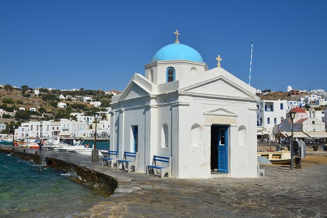 Private Tour of Little Venice, Kalafati Beach and Panagia Tourliani Monastery - Mykonos Town walking segment: where the day turns into memories